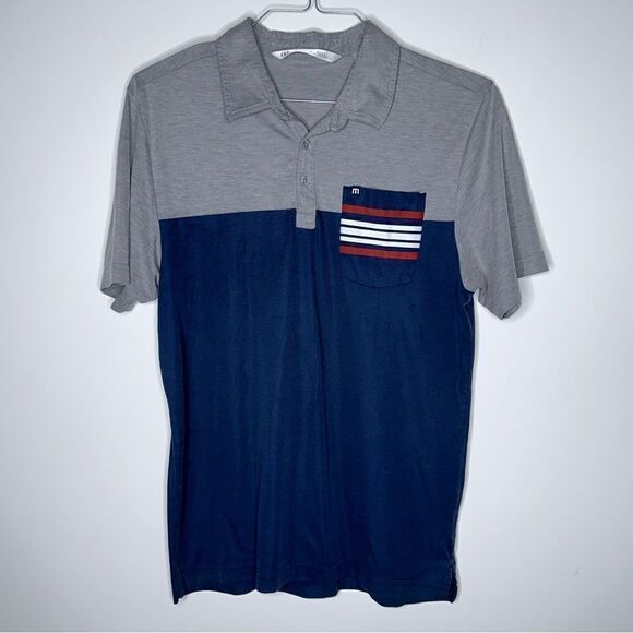 Travis Mathew‎ Medium Navy-Gray-Red Short Sleeve Polo - Picture 6 of 6